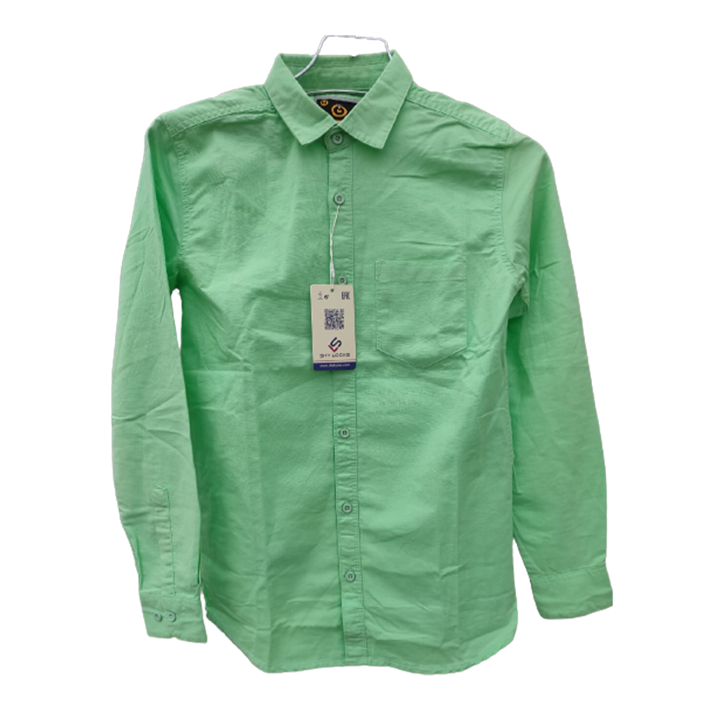 Oxford Cotton Full Sleeve Shirt For Men - Green - OP63