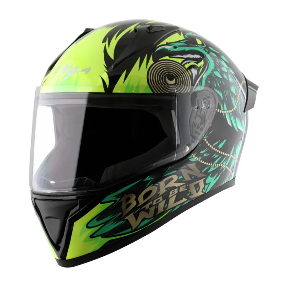 Vega Bolt Full Face Bike Helmet - L Size - Green
