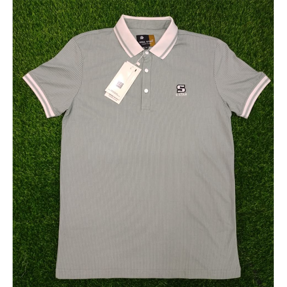 Cotton Polo T-Shirt For Men - Gray