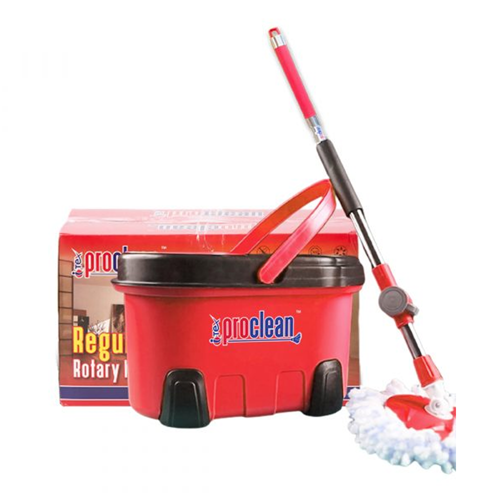 Microfiber 360 Degree Spin Mop With Bucket - Red - RM-0032