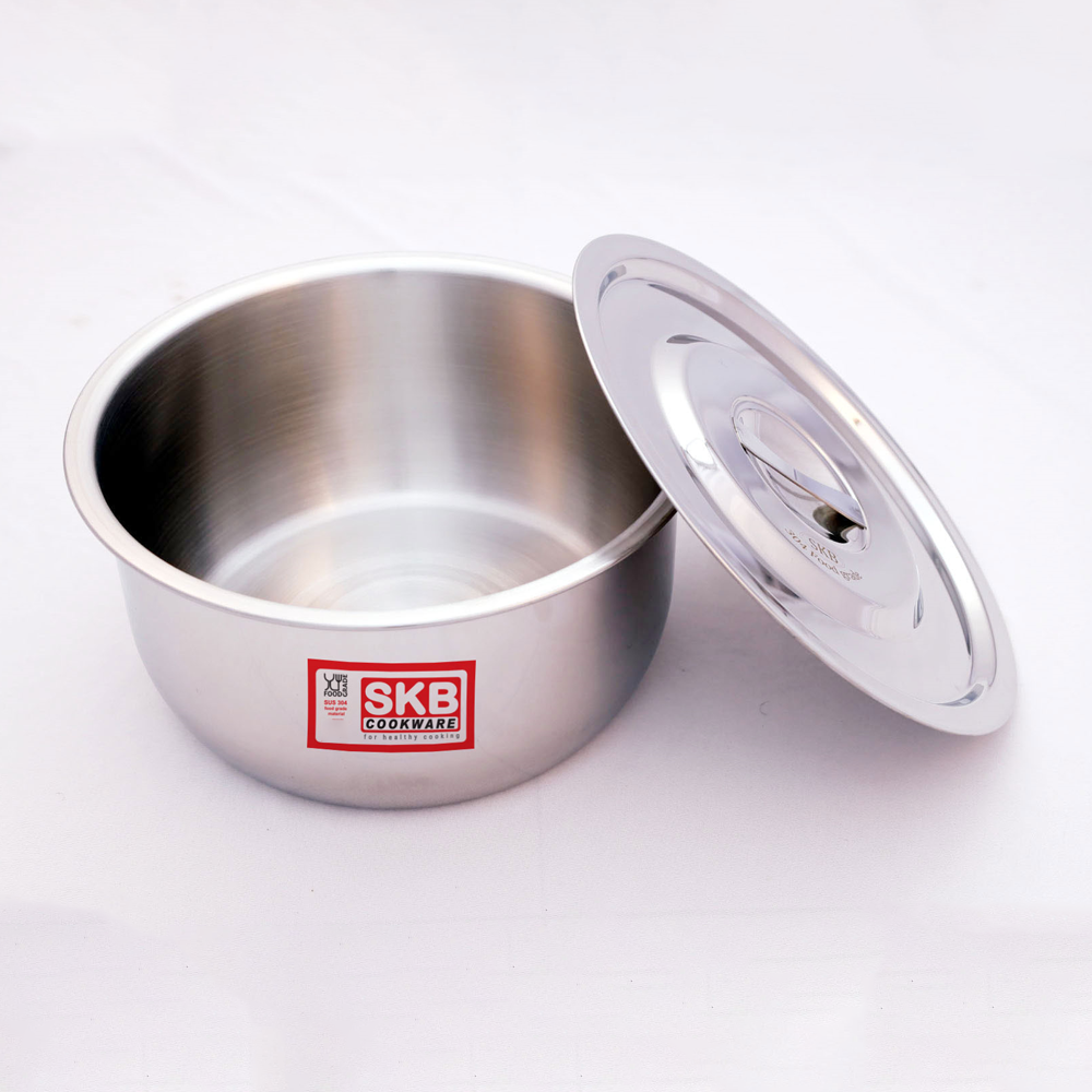 BD Pan With SS Lid - 20cm - Silver - Pot 1003
