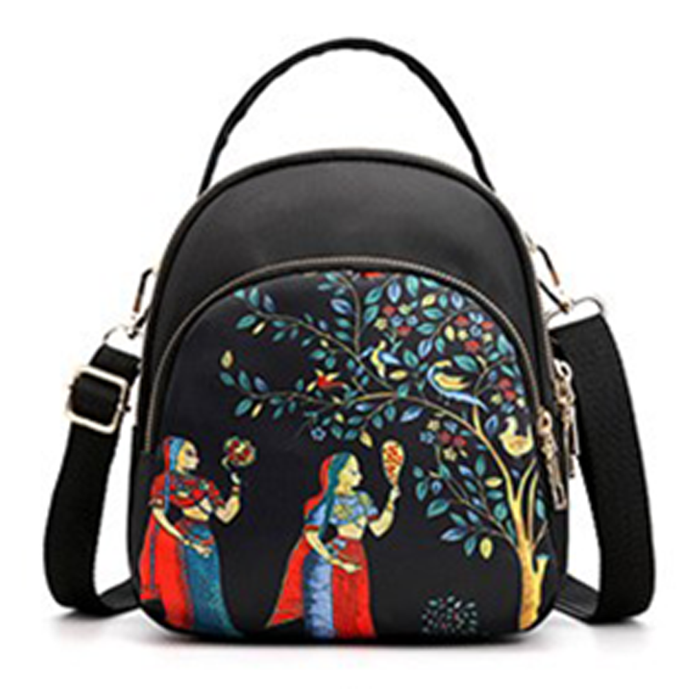 Nylon Waterproof Backpack For Women - Multicolor