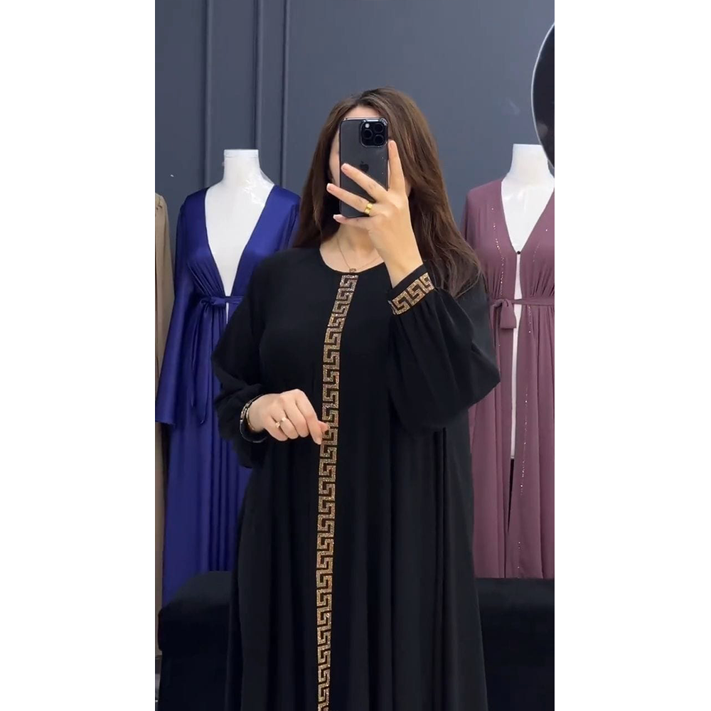 Dubai Cherry Borka for Women - Black - HS-00117