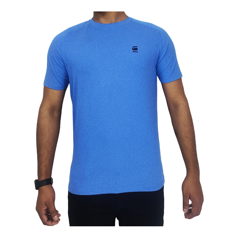 Soft Mesh Cotton Half Sleeve T-Shirt For Men - Sky Blue - NGSTM0TS038