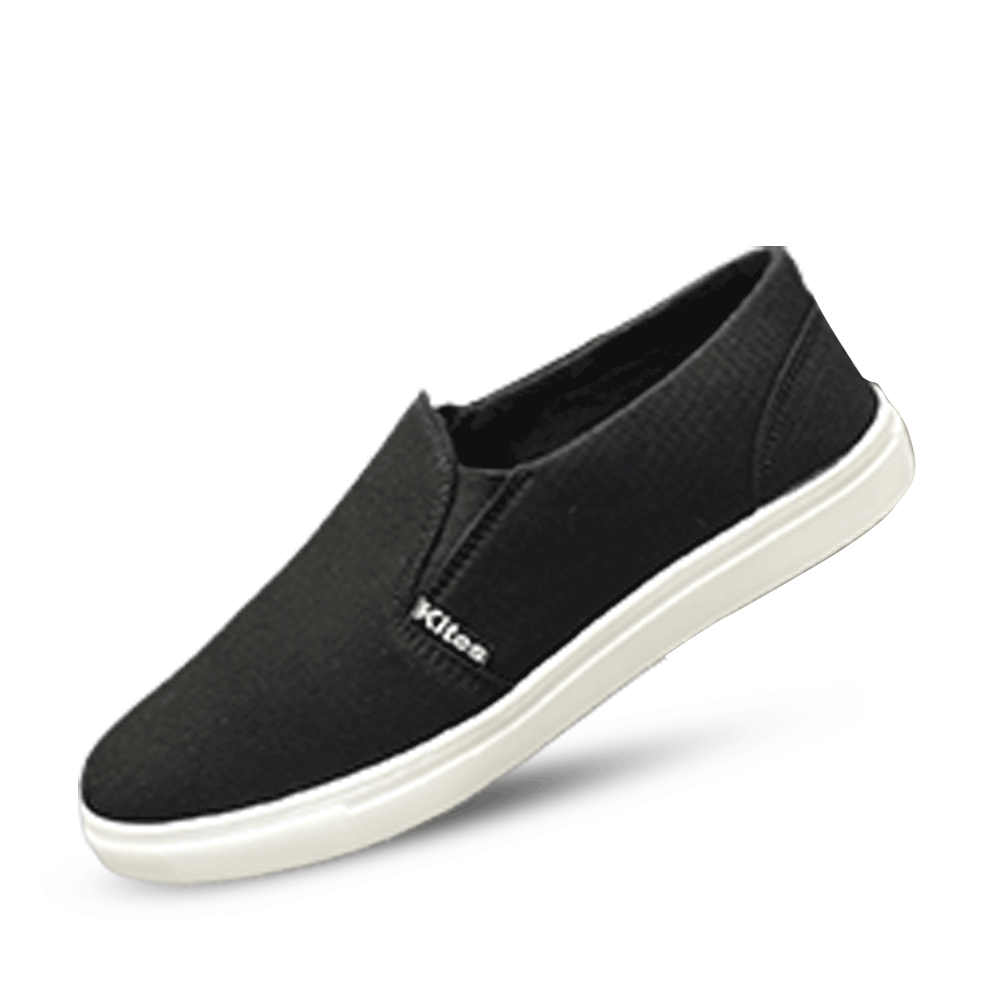 Kites Corduroy Fabric Light Casual Canvas Shoe For Men - Black - SK1060