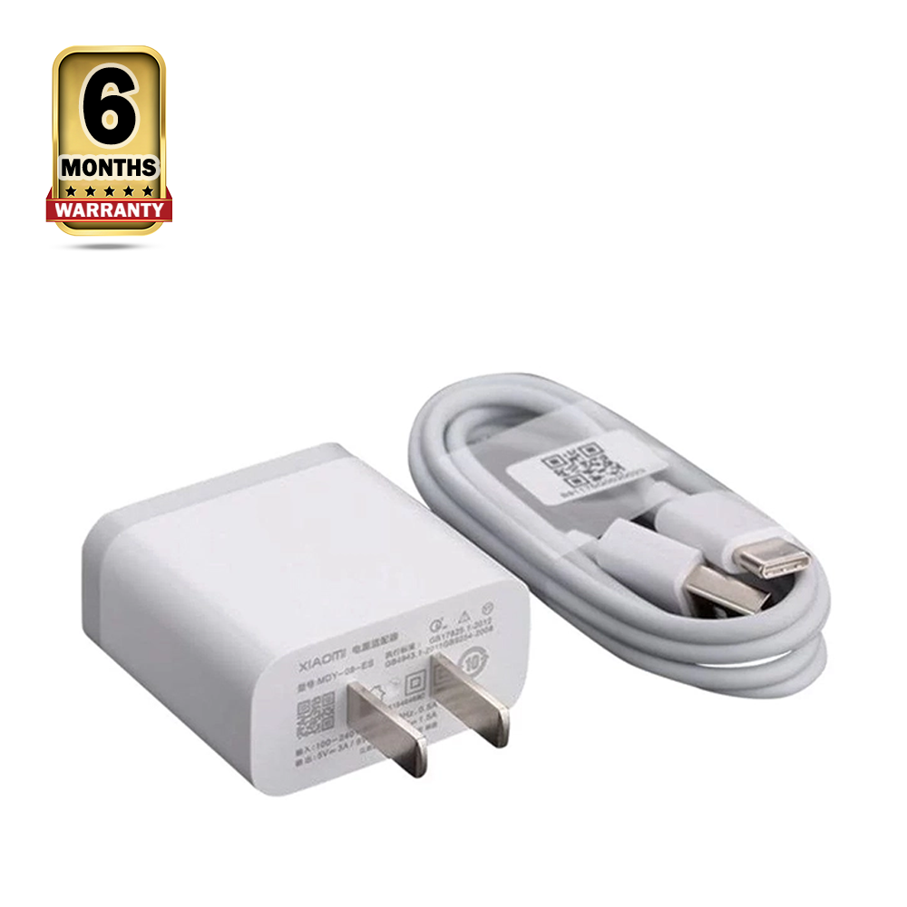 Xiaomi 2A Charger With C Type USB Cable - White