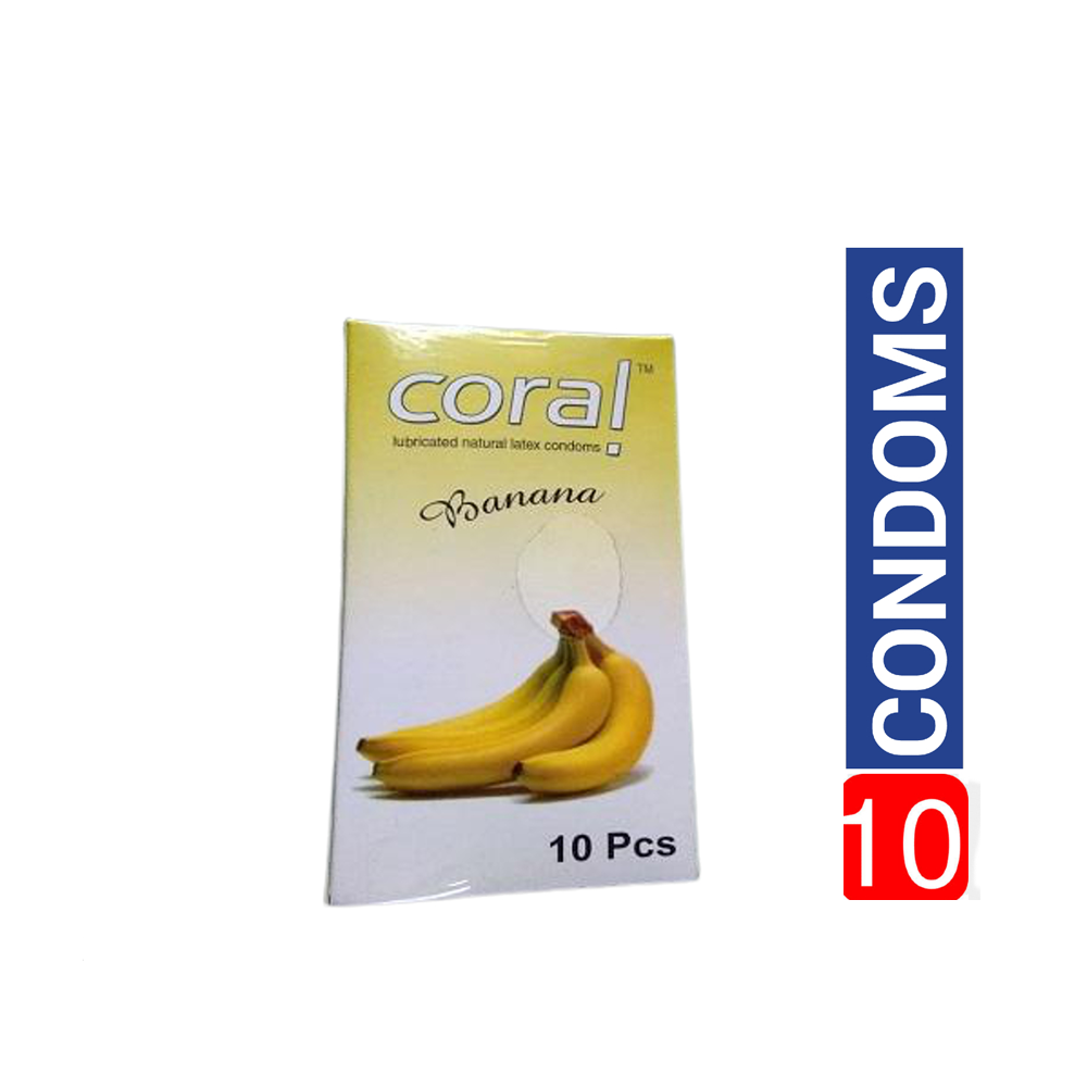 Coral Banana Flavor Extra Performance Condom - Single Large Pack - 10x1=10pcs