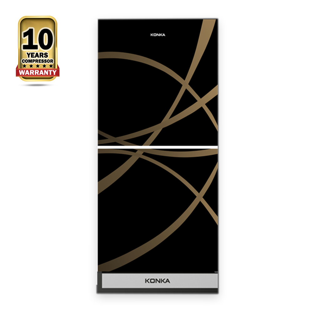 KONKA KRT-180GB-Black Refrigerator - 180 Liter - Black Strip