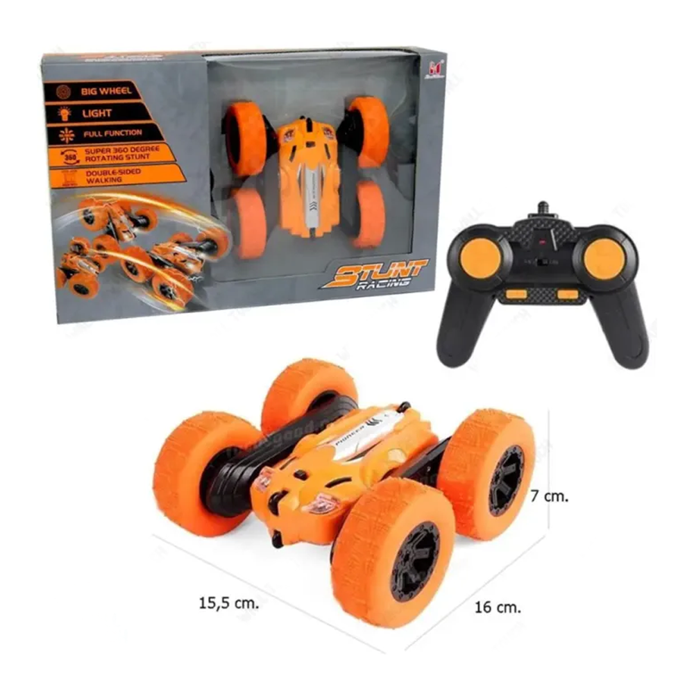 Stunt Racing Remote Control Double Flip Rechargeable Car - Orange