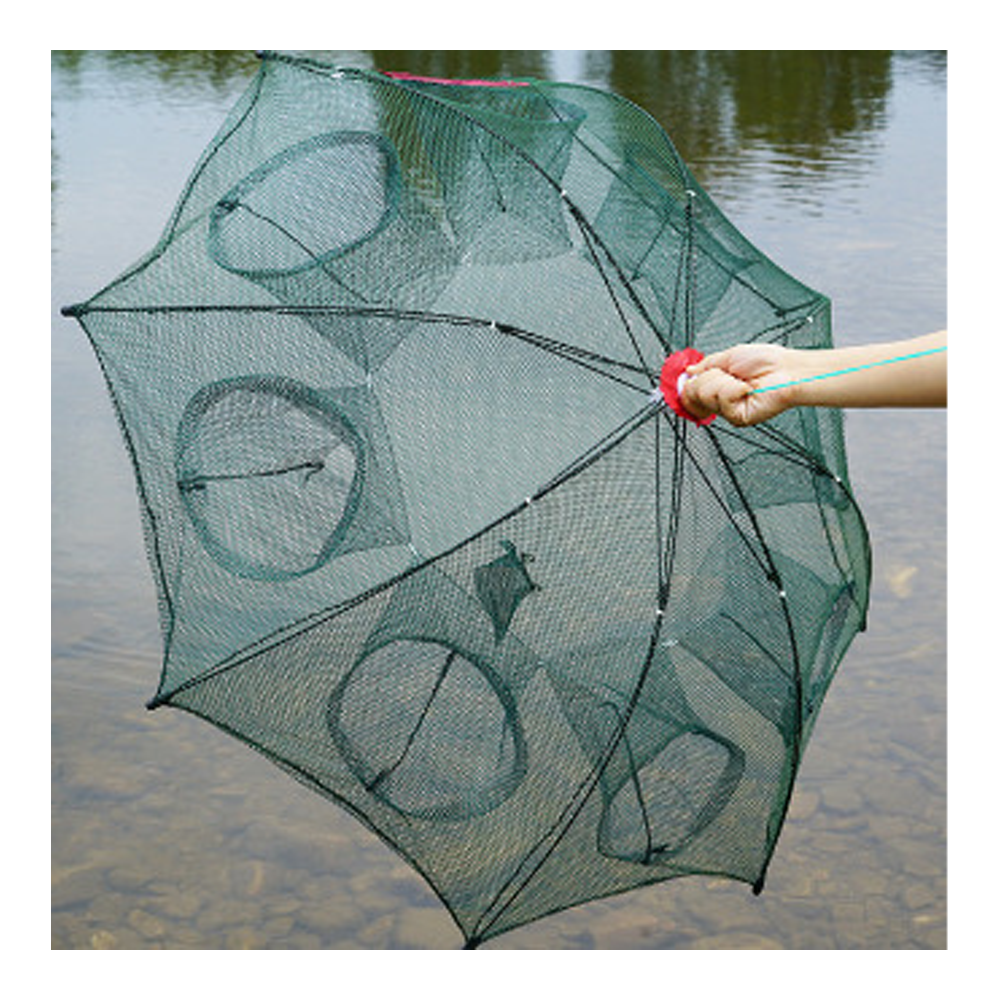 Umbrella Automatic Folding Shrimp Cage Net For Fishing - Green