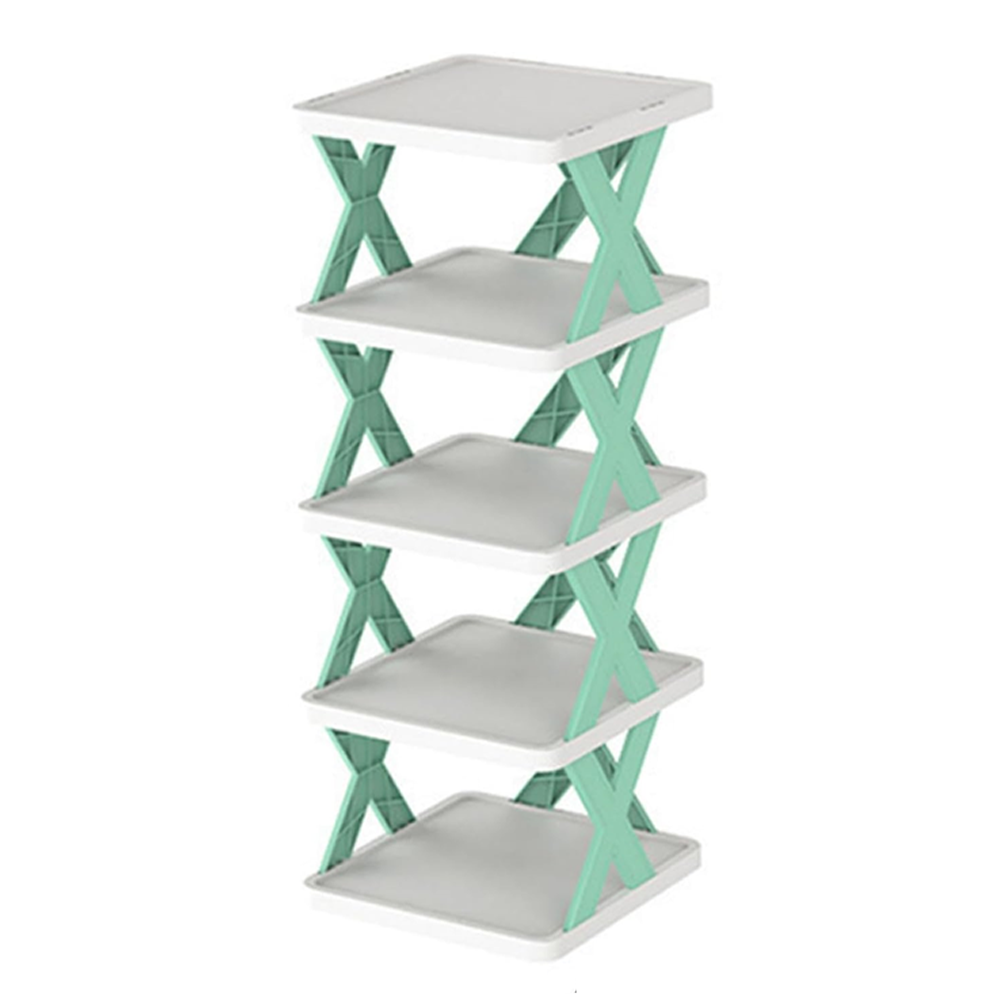 Plastic 5 Layer Multifunctional Shoe Rack - White