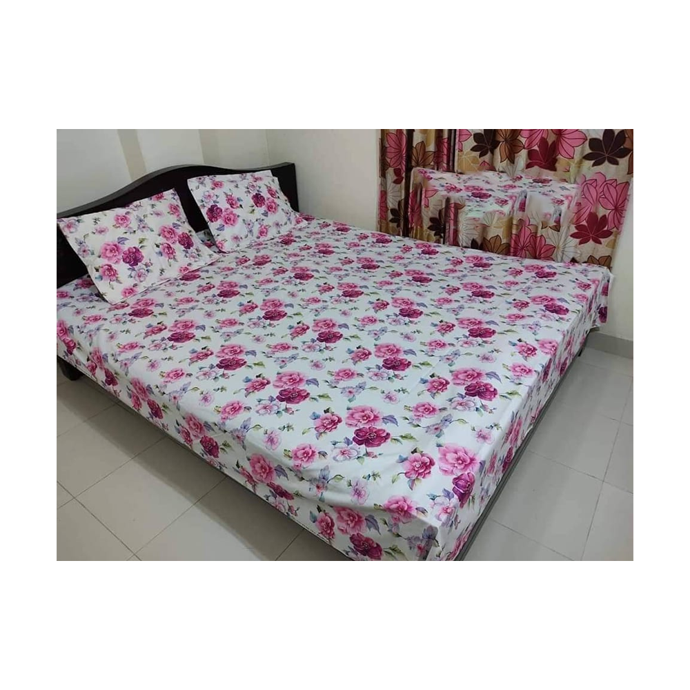 King Size Cotton Twill Bedsheet - BT-145 - Multicolor