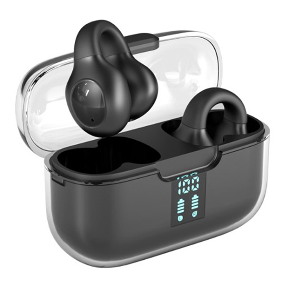 G91 Ear Clip Bone Conduction TWS Noise Reduction Bluetooth Earphone - Black