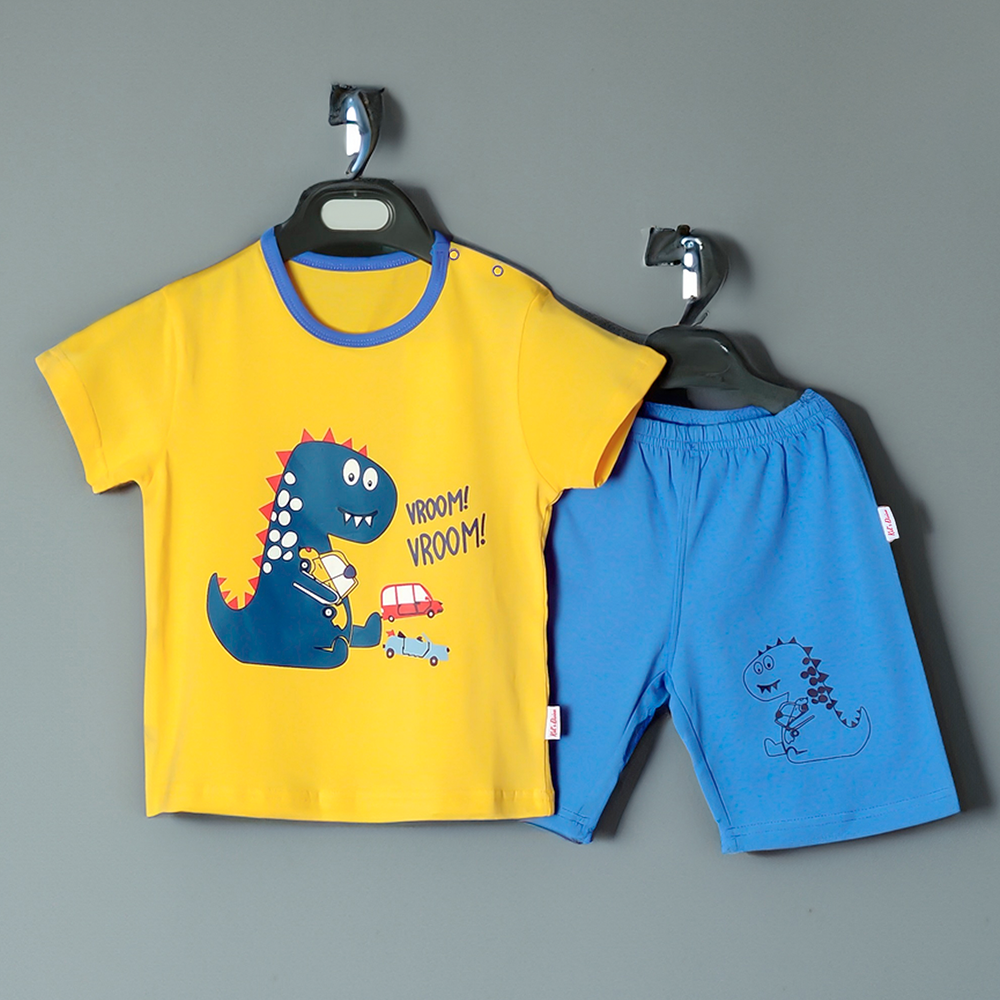 Cotton T-Shirt with Pant for Kids - Multicolor - style 10106