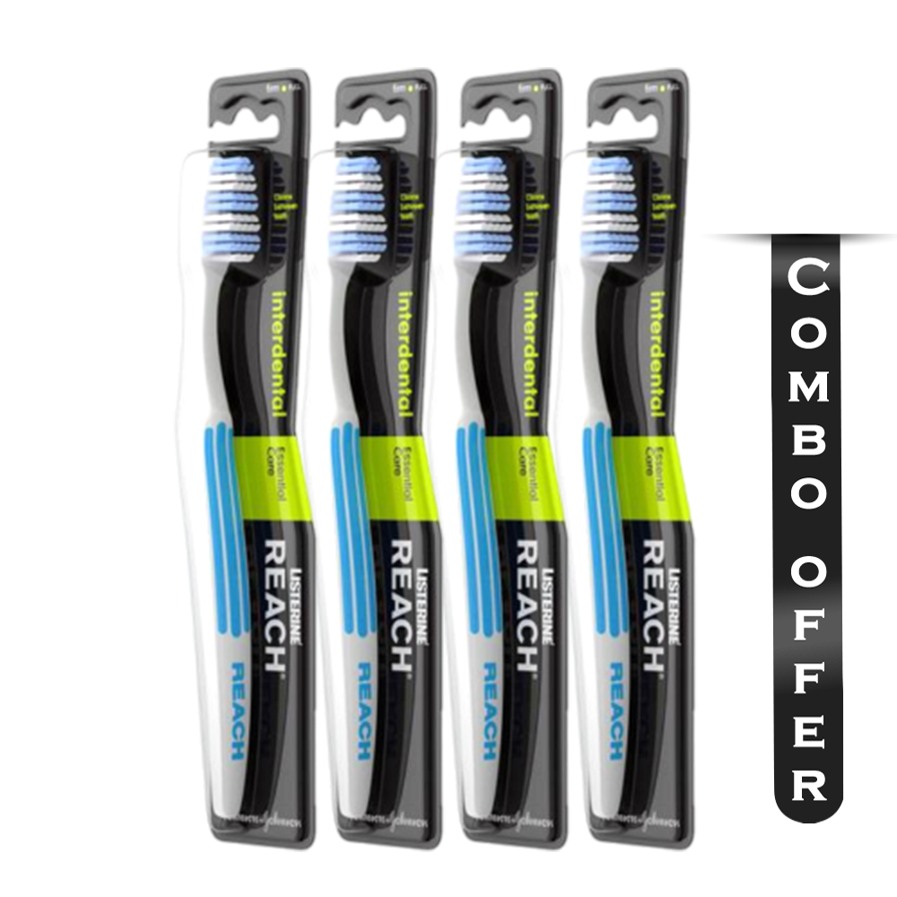 Combo of 4 Pcs Listerine Reach Interdental Firm Toothbrush