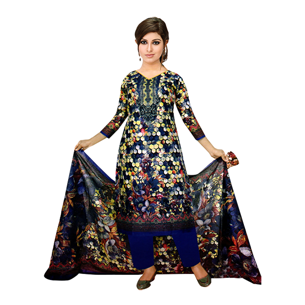 Unstitched Cotton Salwar Kameez for Women - Multicolor