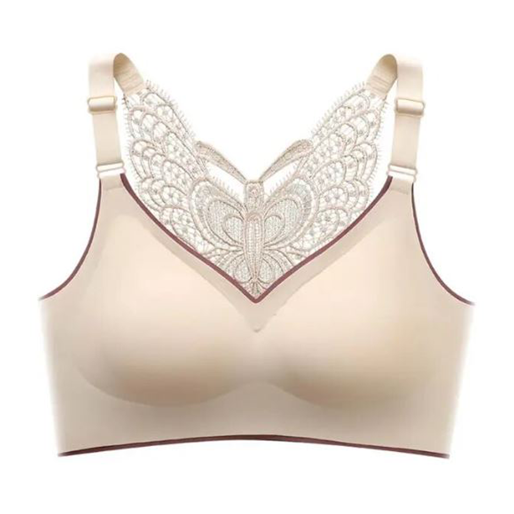  Tank Top Butterfly Beauty Back Push-Up Breast Support Underwear Bra for Women - Skin