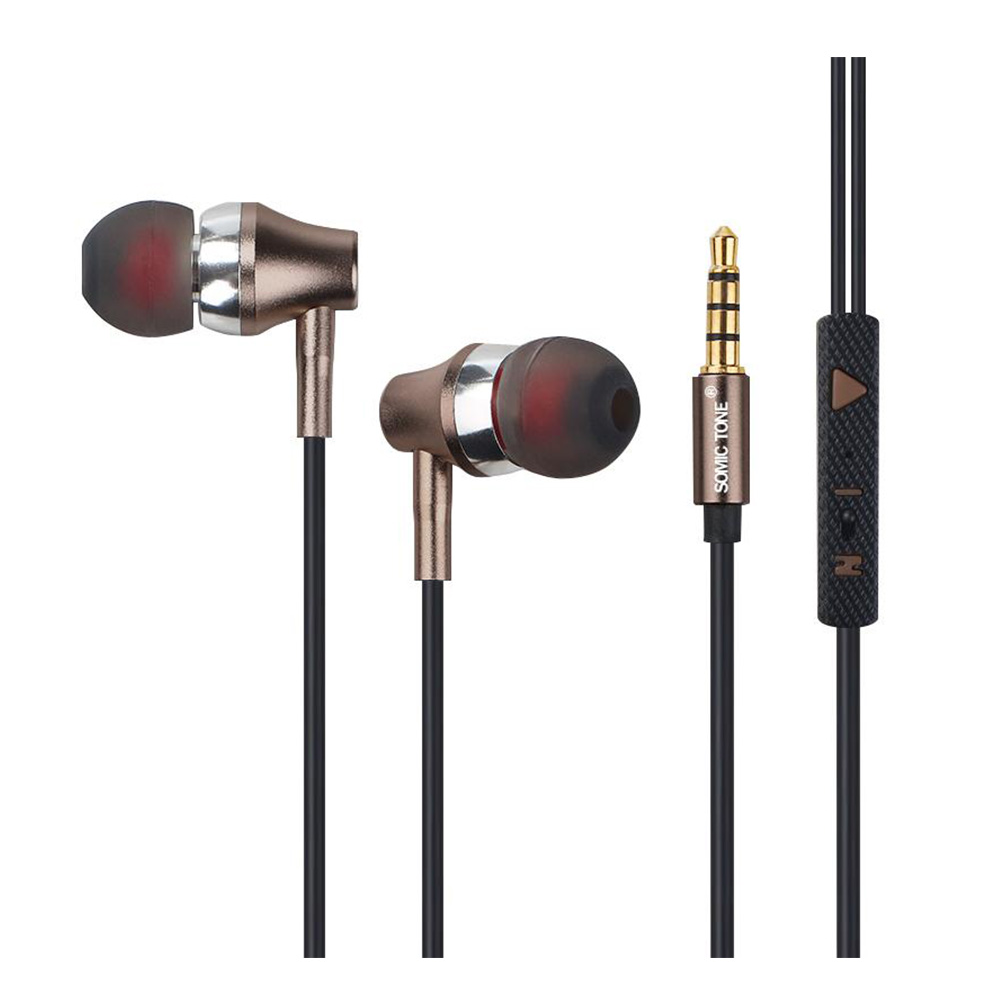 Somic Tone Y8 Metal Headphone Brown and Black