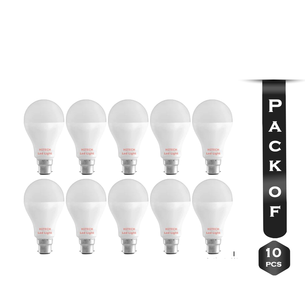 Pack Of 10 Pcs HITECH 20W LED BULB Energy Saving Pin System Light - White