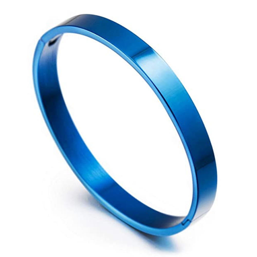 Stainless Steel Kada Bracelet For Men - Blue