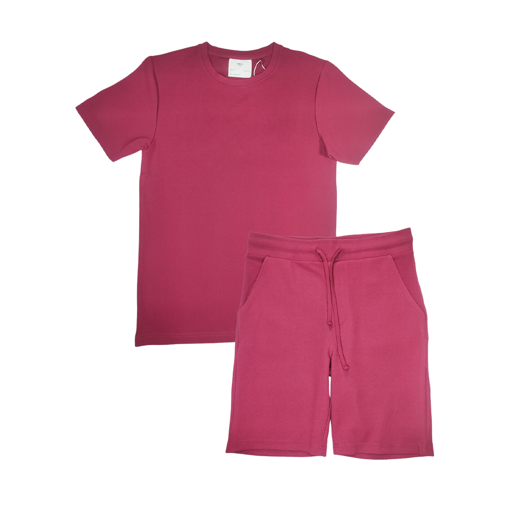 Sustainable Cotton Half Sleeve T-Shirt and Shorts For Men - Maroon