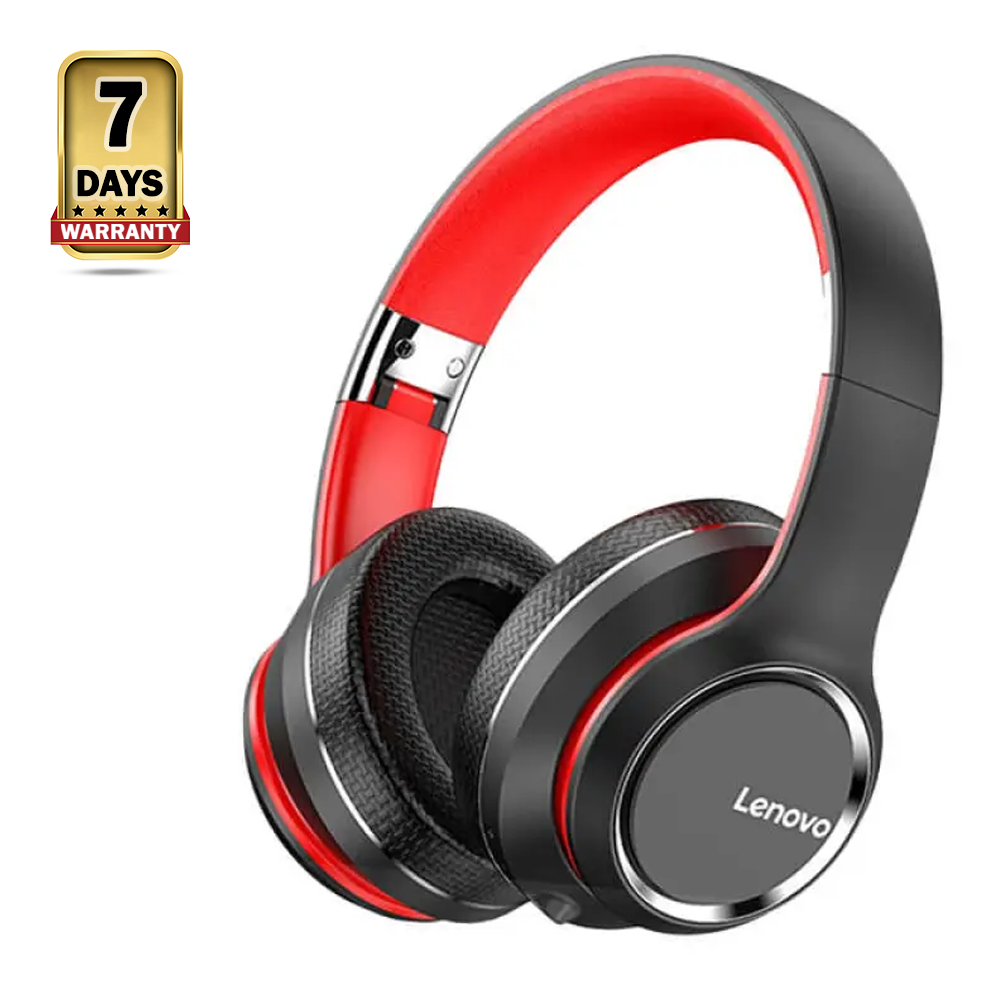 Lenovo HD200 Bluetooth Headphones Red and Black