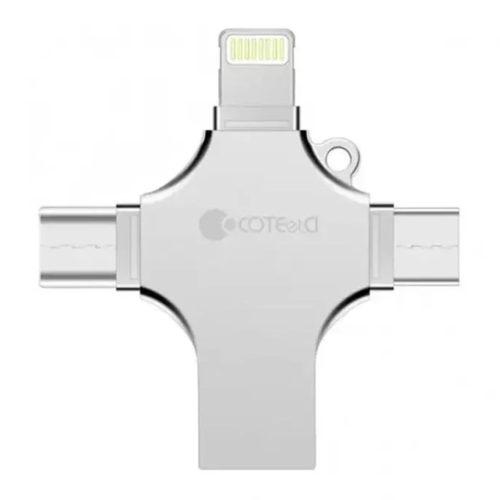 Coteetci 4 In 1 Zinc Alloy iUSB USB Flash Drive - 128 GB