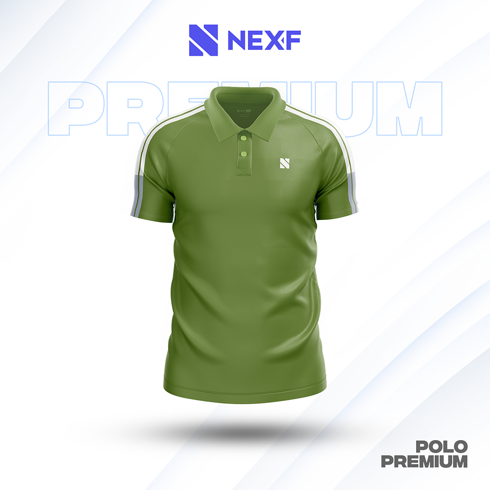 Mesh Sports Wear Half Sleeve Polo For Men  - Olive - NEXF06