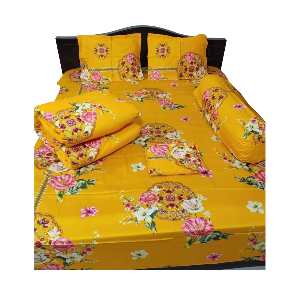 Fashionable Twill Comforter Set Five In One - CFS-19 - Yellow