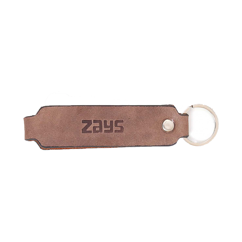 Zays Premium Leather Key Ring - Brown - ZKR03