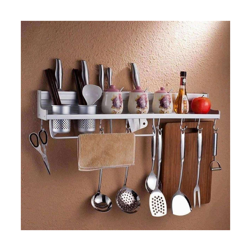 Aluminum Kitchen Rack Of Wall Shelf - Silver - 60 x 11 x 9cm 