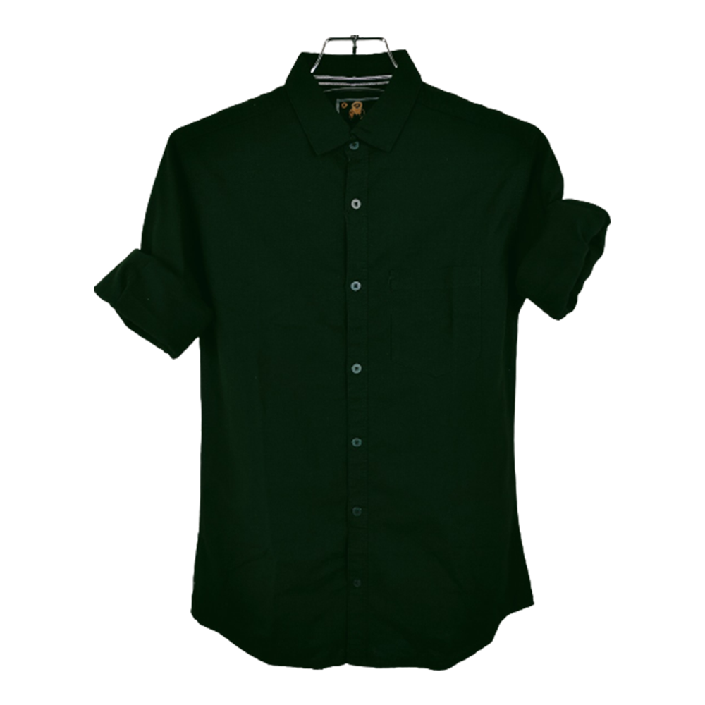 Oxford Cotton Full Sleeve Shirt For Men - Black - OP89