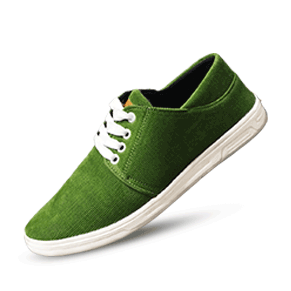 Kites Corduroy Fabric Light Casual Canvas Shoe For Men - Green - SK1073