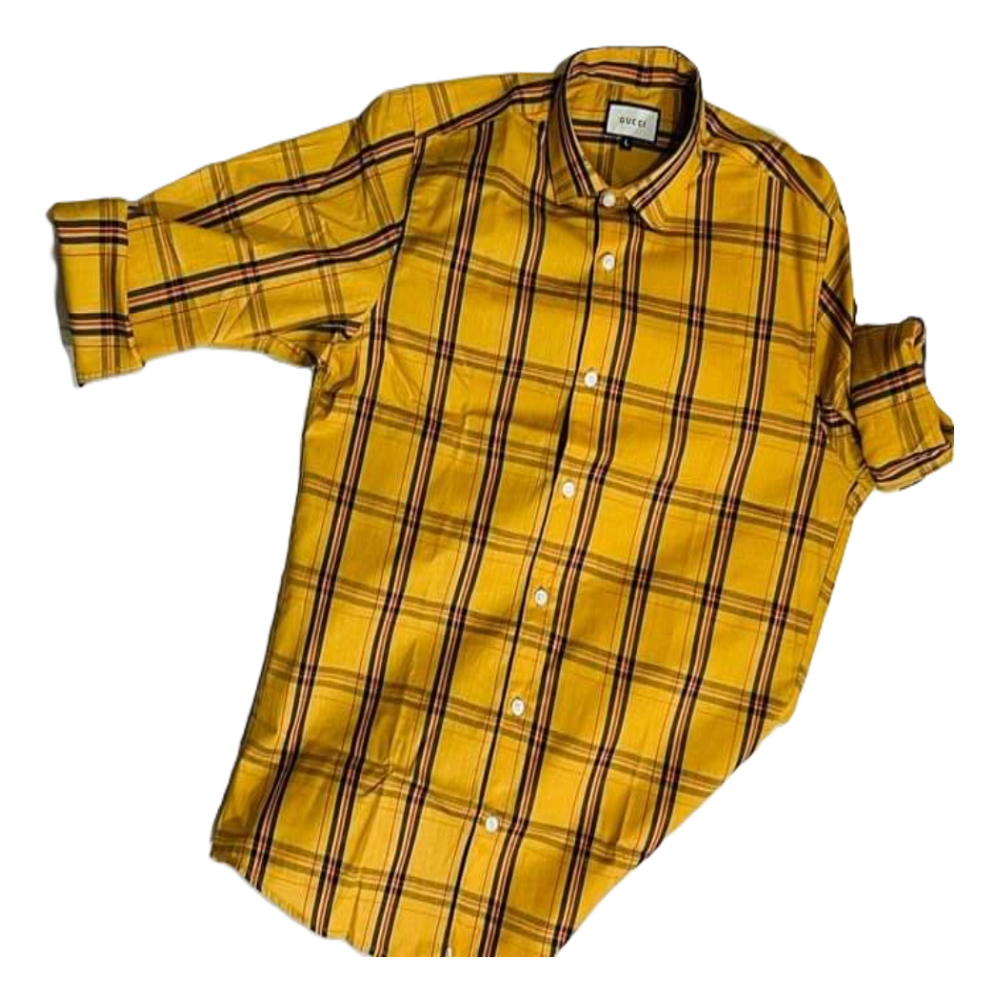 Cotton Rolex Full Sleeve Casual Shirt For Men - Yellow