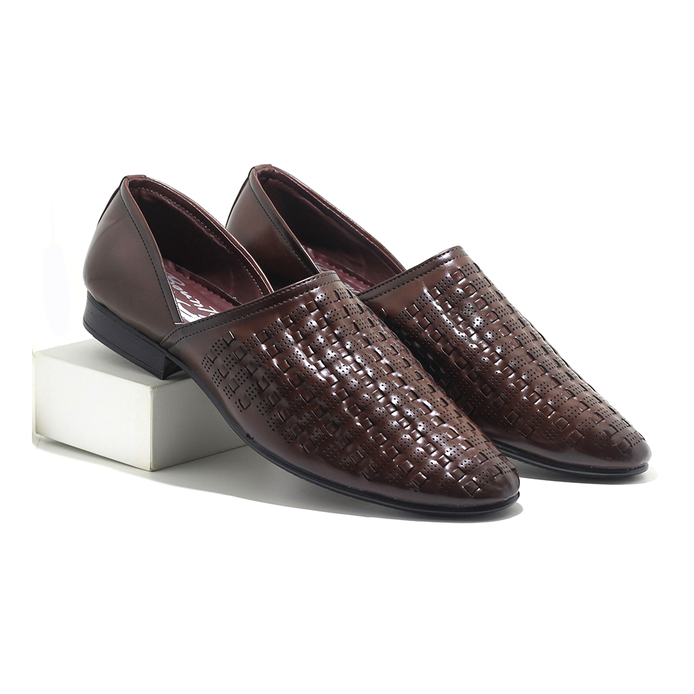 PU Leather Shoe For Men - Chocolate - IN373