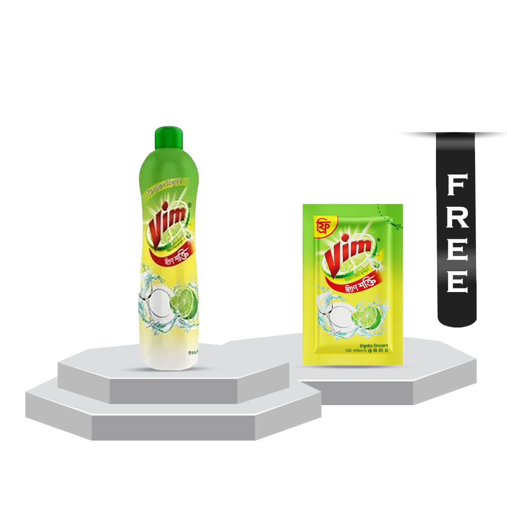 Vim Dishwashing Liquid - 500ml With Vim Liquid Dish Washer - 5ml Free