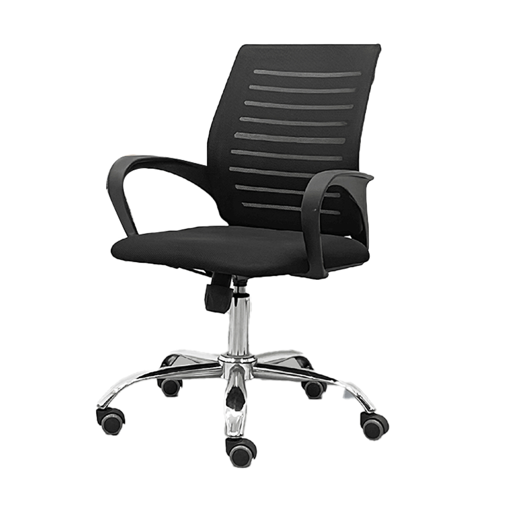 Fabric and Plastic Basic Executive Office Chair - Black