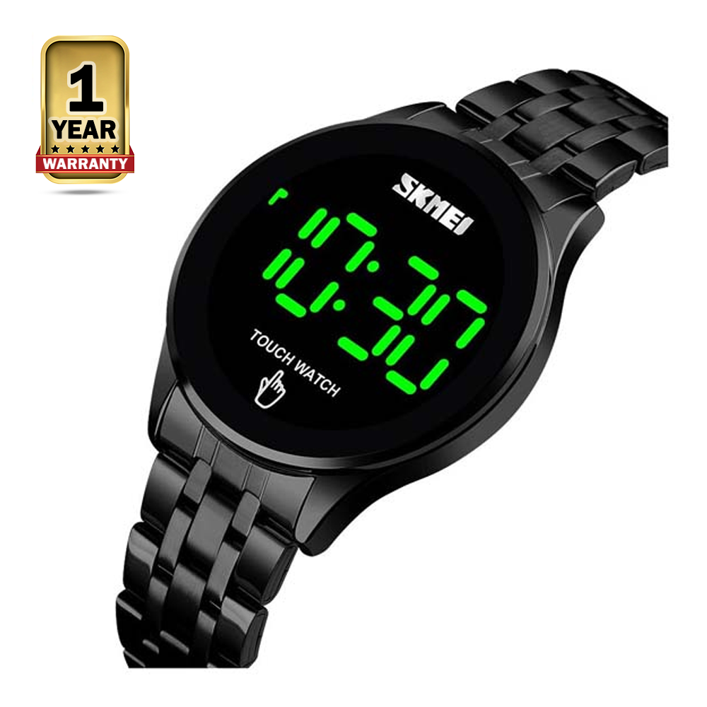 SKMEI 1579 Stainless Steel Touch Screen LED Digital Watch for Men - Black