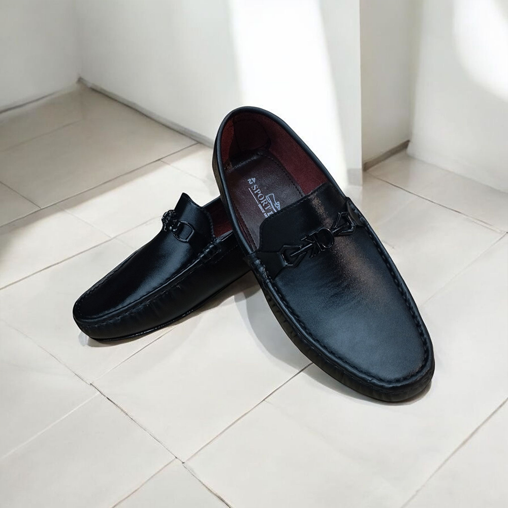 PU Leather Loafer Shoes for Men - Black