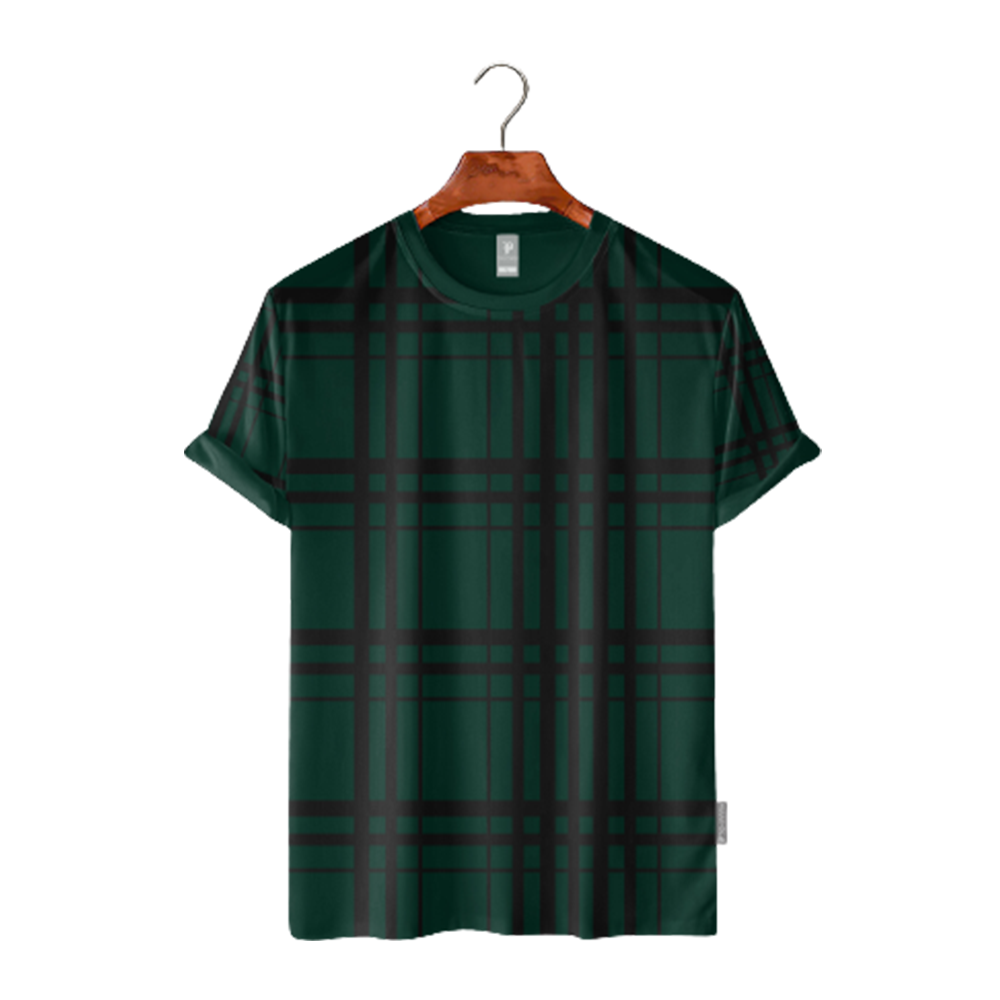 Cotton Half Sleeve T-Shirt For Men - Bottle Green - TS-12