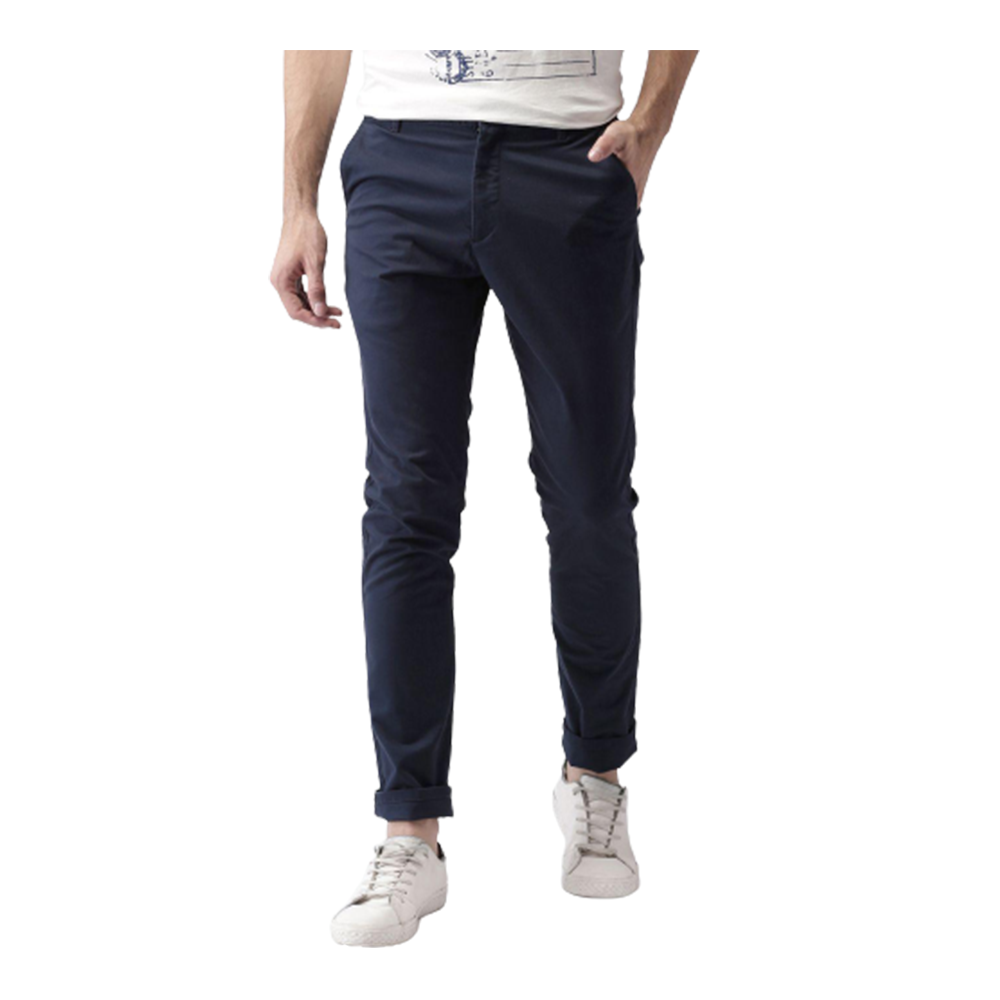 Cotton Chinos Gabardine Pant For Men - Deep Blue - NZ-3203