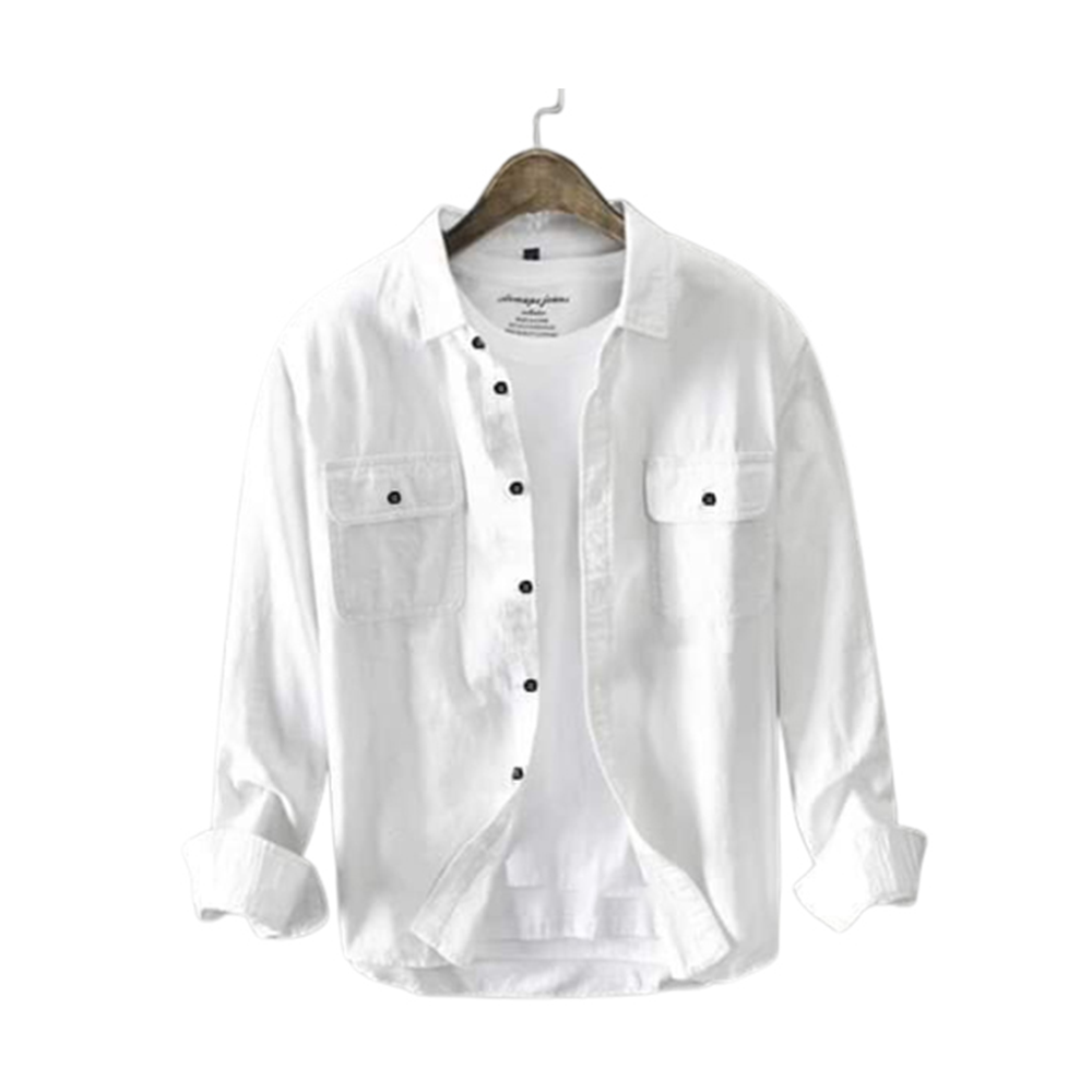 Oxford Cotton Full Sleeve Shirt For Men - MS-04 - White