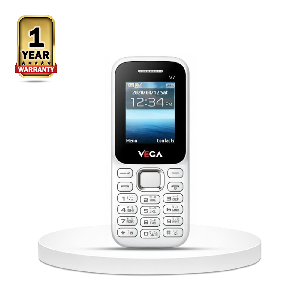 Vega V7 Dual Sim Feature Phone - White