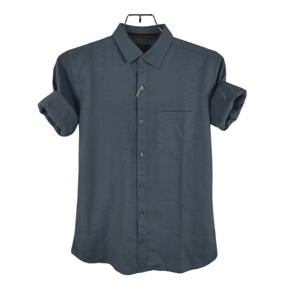 Oxford Cotton Full Sleeve Shirt For Men - Gray - OP91