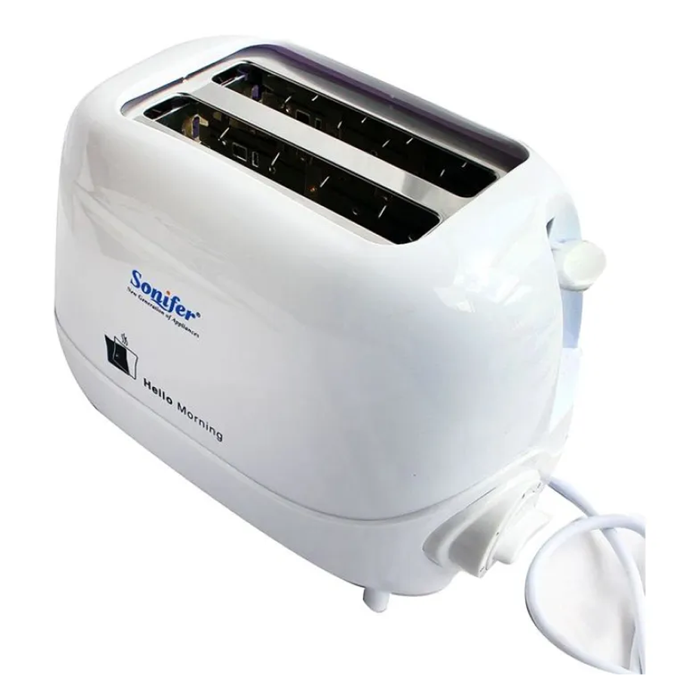 Sonifer SF-6006 Plastic and Stainless Steel Toaster - White 