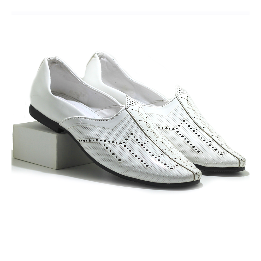 PU Leather Shoe For Men - White - IN390