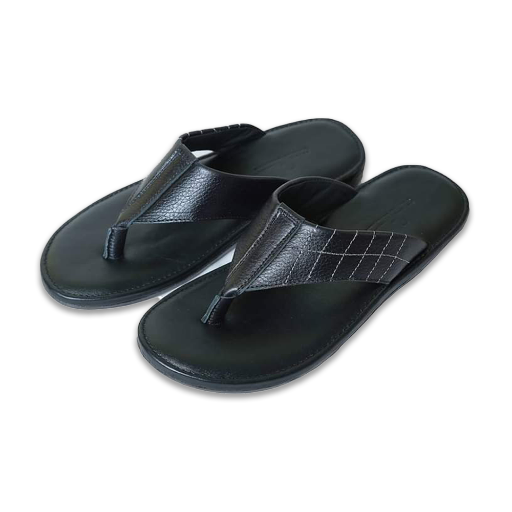 Leather Sandal for Men - Black