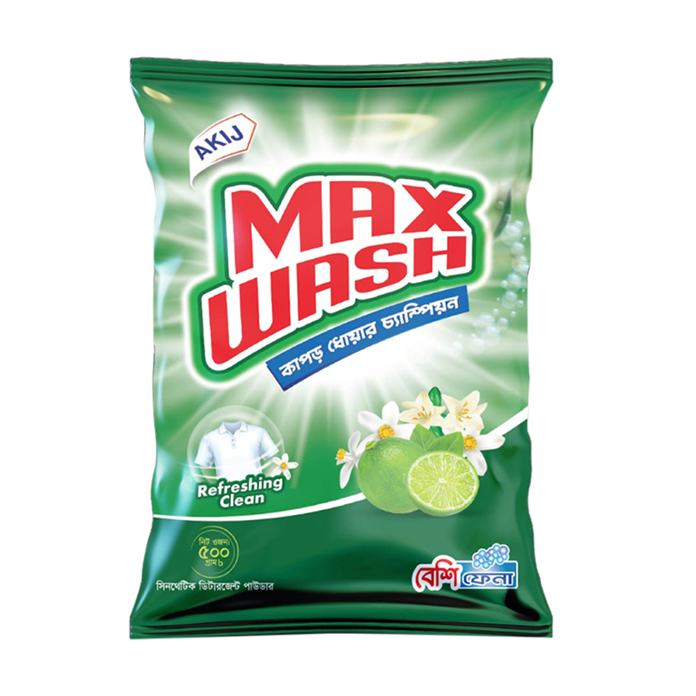 Akij Max Wash Detergent Powder - 500gm