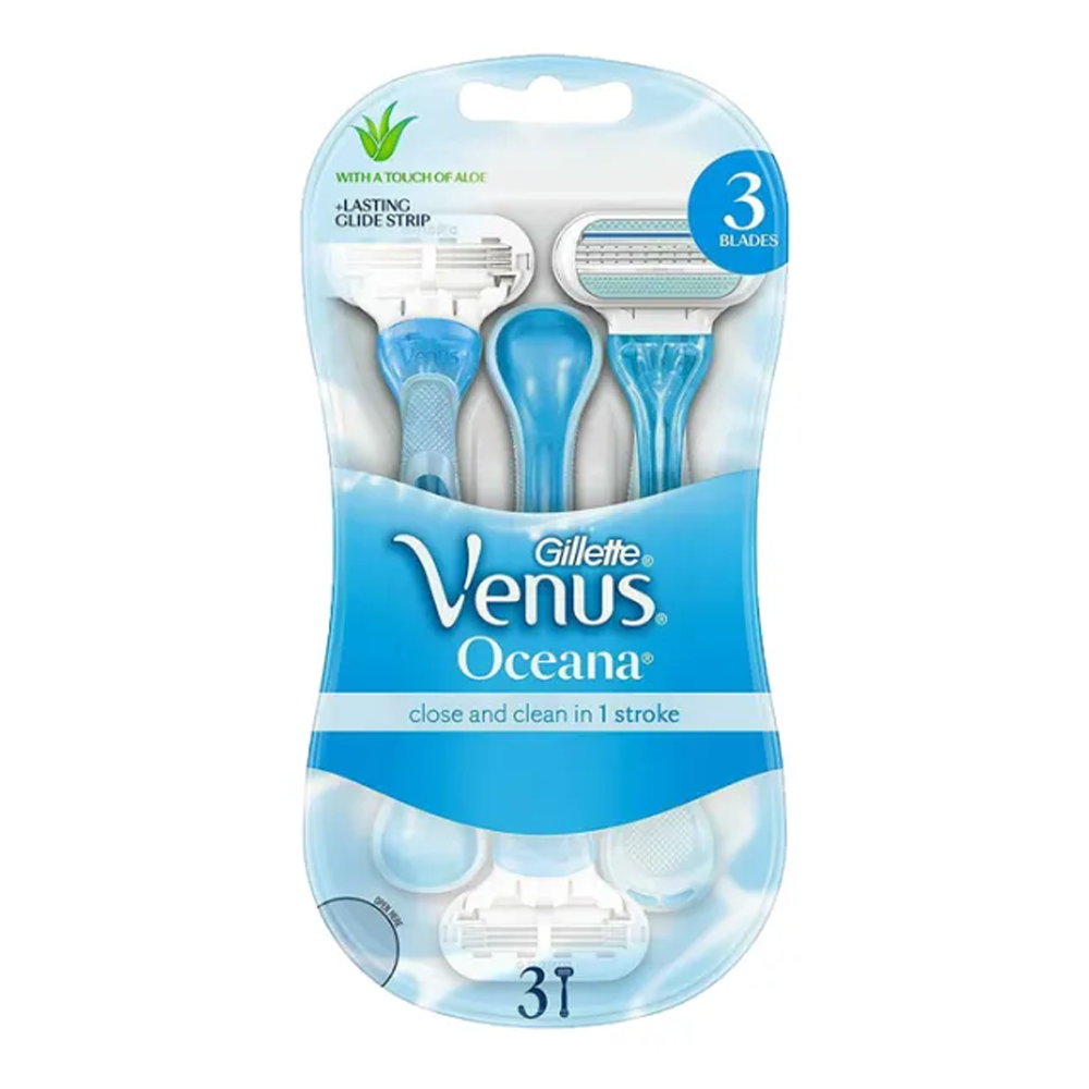 Venus Oceana 3 Blade Razor for Women - Blue And White