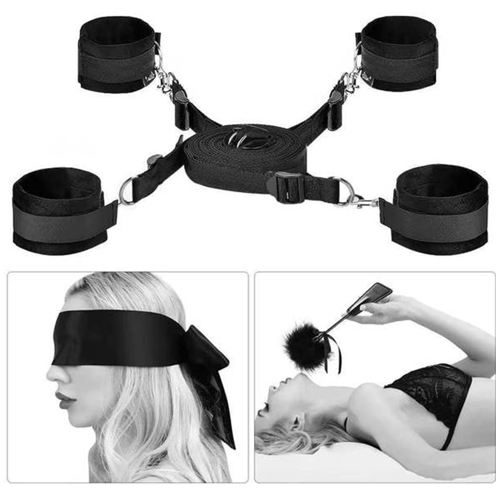 Leather Bed Bondage Set - 4 Pcs - SZ-161